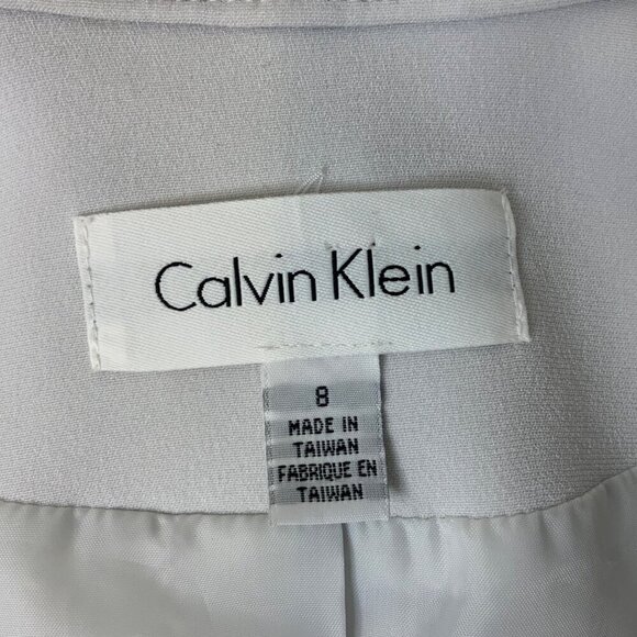 Calvin Klein Cream white Cropped Suit Jacket zipper down front women’s size 8 - Picture 9 of 11